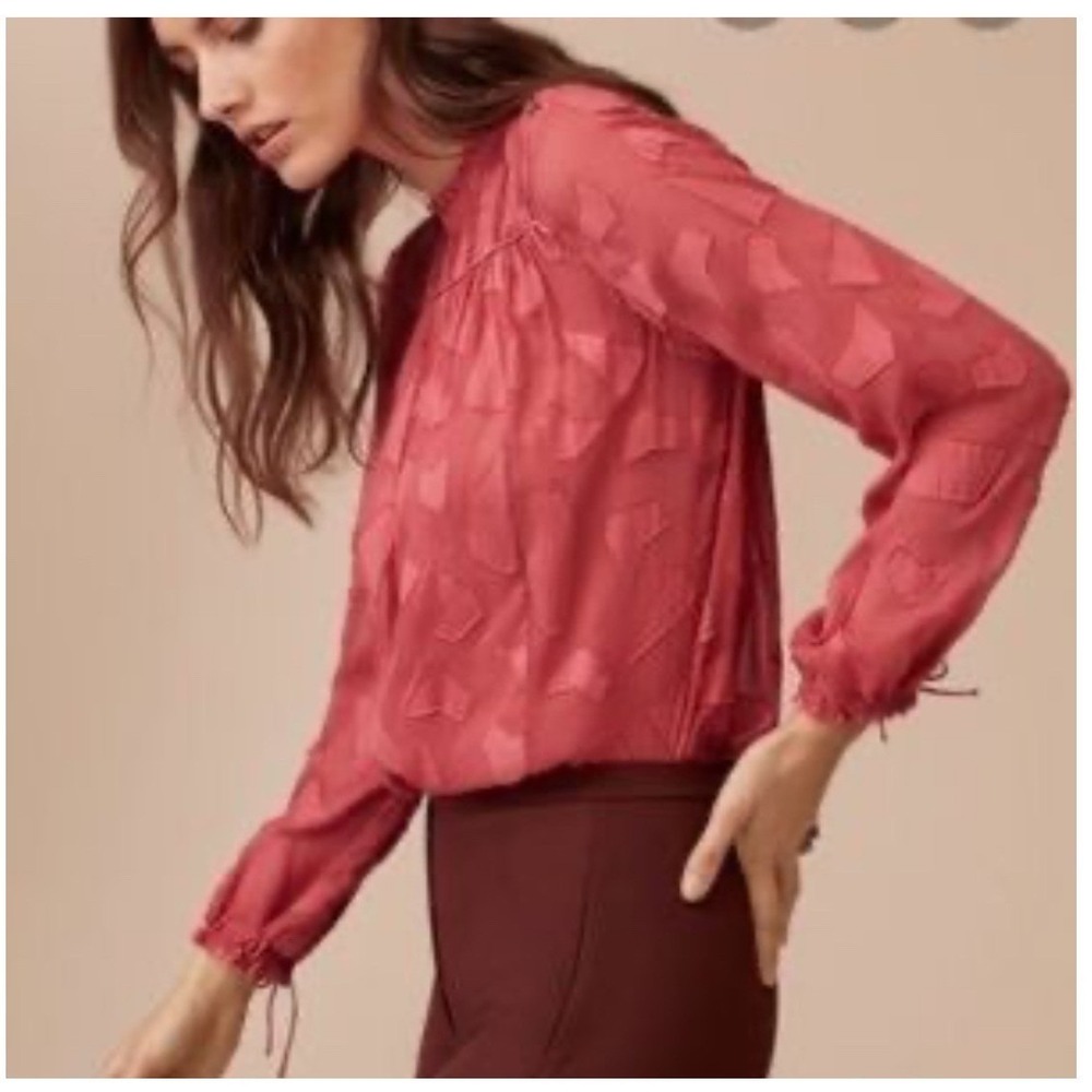 Aritzia x Le Fou by Wilfred Henrietta Sheer Long Sleeve Top Pink S